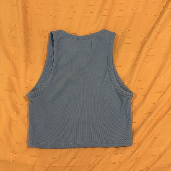 Zara Blue Ribbed Tank Top - Picture 2 of 3